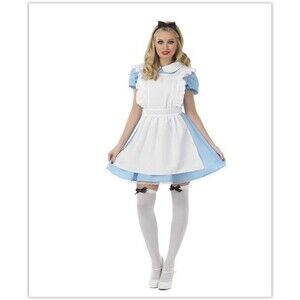 Women`s Traditional Alice in Wonderland Costume Ladies Dress Small NEW